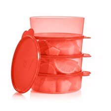 TUPPERWARE SET OF 4 CEREAL BOWLS BIG WONDERS WITH LIDS 3 CUPS EACH STACKABLE NEW