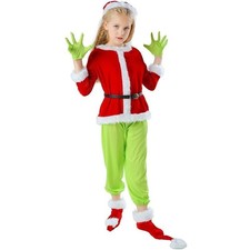 The Grinch Christmas Cosplay Costume Santa's Archenemy Performance Cute Outfit