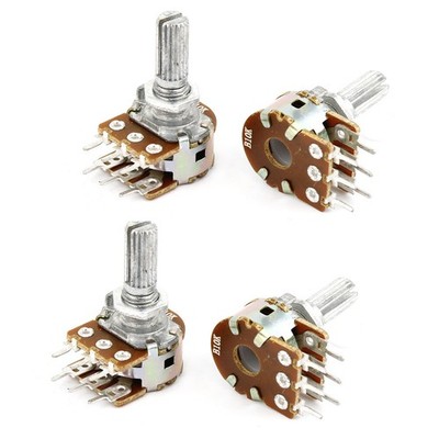 4 Stk B10K 10K ohm 6 Pins Split Schaft Rotary Lineare Dopple Taper Potentiometer