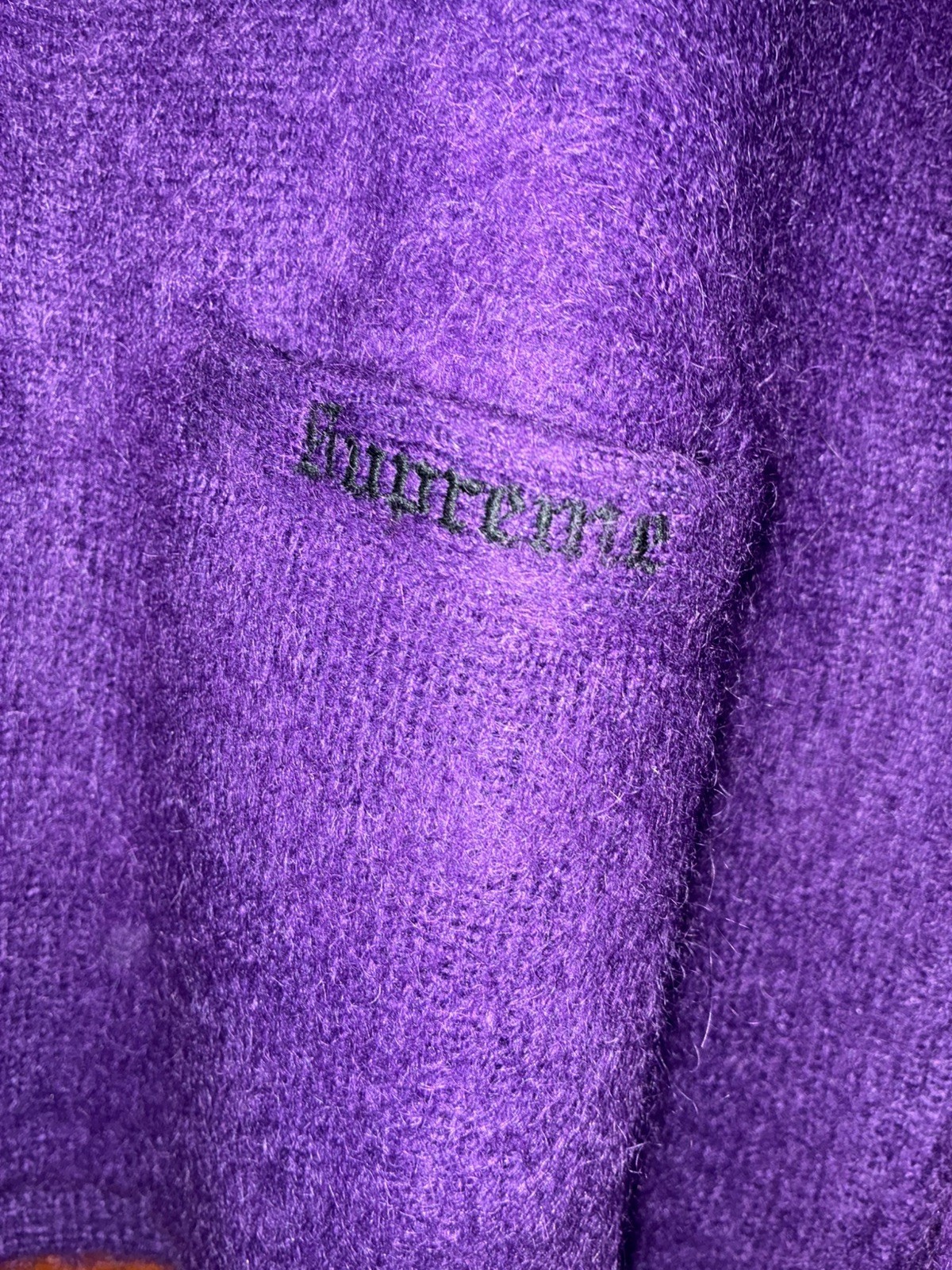 Supreme Brushed Mohair Cardigan - Purple - Size L - Gem