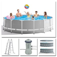 INTEX Komplettset Prism Frame Pool Ø 457x122cm + Filterpumpe Swimmingpool