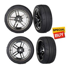Traxxas 1.9 Split Spoke Wheelstires Black Chrome Fr 4-tec Ford Gt Mustang