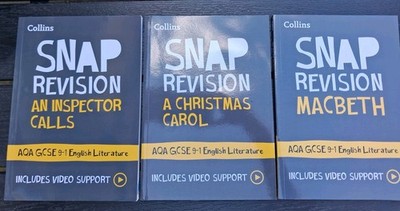 3 x Snap Revision Texts, An Inspector Calls, A Christmas Carol & Macbeth - GCSE 