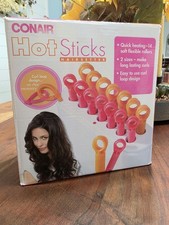 CONAIR HOT STICKS HAIRSETTER PINK  ORANGE 14 FLEXIBLE ROLLERS CURLERS TESTED