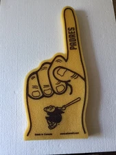 San Diego Padres Foam Finger Brown Yellow Vintage USA Made Wincraft MLB