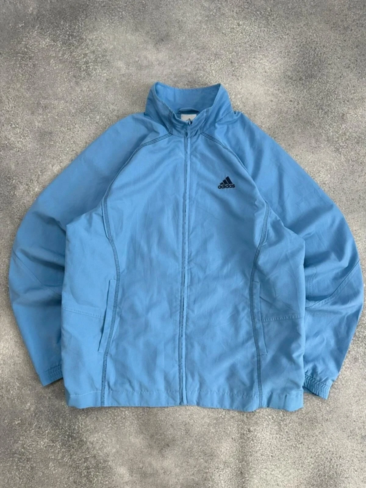 Vintage Adidas Windbreaker Jacket Mens Large Baby Blue Zip Up Y2K 2000s
Opens in a new window or tab