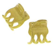 Paris CP2926 French Hair Clip for Women, Small Set of 2 Green Gold Girls Hair Cl