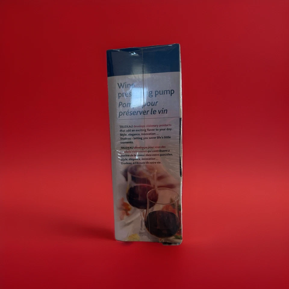 Bomba Conservadora de Vino Trudeau con 2 Tapones y Soporte - NUEVA SELLADA Foto 3 de 4