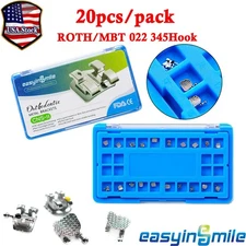 Dental Metal Orthodontic Brackets Roth/MBT 022'' Hooks 3-4-5Braces / Molar Tubes