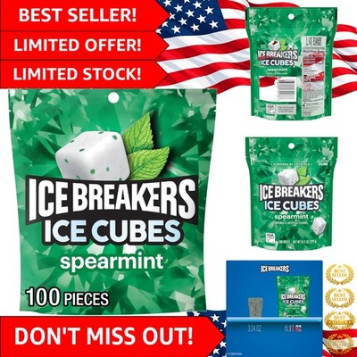 ICE CUBES Sugar-Free Spearmint Gum - Perfect for Fresh Breath, 100 Pieces