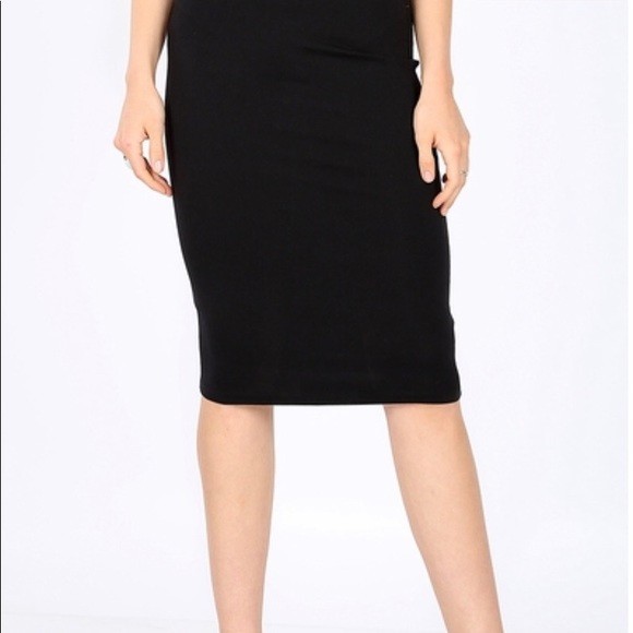 Zenana Premium New Knee Length Pencil Skirt Stretch