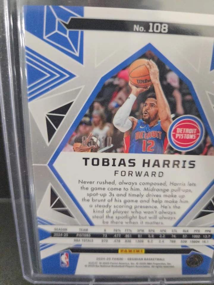 Mojo fundido grabado eléctrico Obsidian Tobias Harris 2024-25 #08/10 pistones Foto 3 de 3