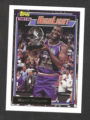 1992-93 TOPPS GOLD #2 MAGIC JOHNSON PARALLEL BASKETBALL CARD (NM-MT)