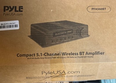 Pyle 200W 5.1 Channel Wireless Bluetooth Home Audio Amplifier PFA540BT/560BT