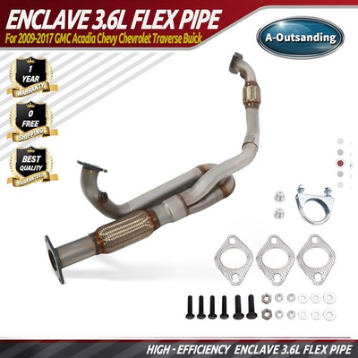 #ad #ad Exhaust Front Flex Y Pipe For 09 17 GMC Acadia Chevy Traverse Buick Enclave 3.6L $103.99