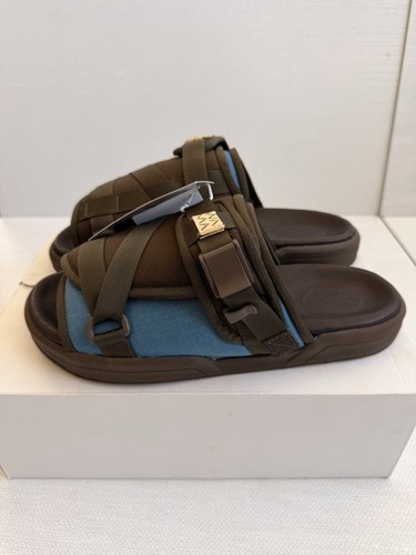 visvim CHRISTO 2-TONE Men's Brown Blue Slide Sandals Size L Brand New
