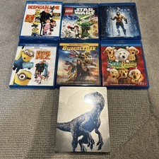 Lot of 7 Blu-Ray Movies Bundle Set Jurassic World Steelbook Aquaman Bumblebee