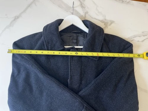 Men's Long Heavyweigth Wool Overcoat – Charcoal/Gray/Black– Belted Winter Coat image 6