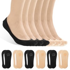 6 Pairs No Show Socks for Women, Ultra Low Cut Invisible Socks for Flats Non Sli