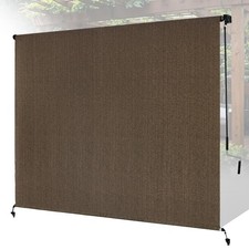 8W x 8H Mocha Patio Shade Cloth Roll Up Outdoor Roller Shade