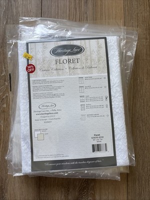 Heritage Lace Curtains, Floret Style, 60x30 Tier, Color: White