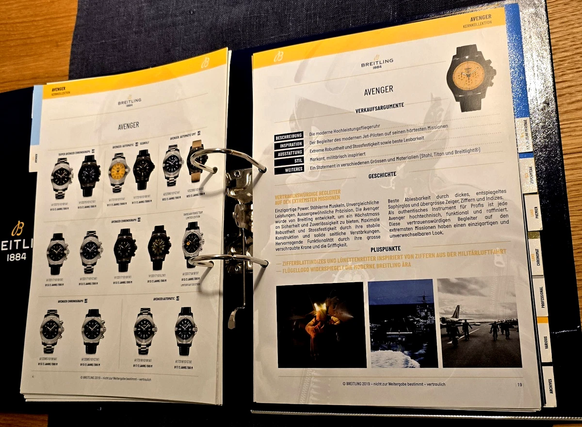 CARPETA DE VENTAS/CARPETA DE VENTAS ORIGINAL.BREITLING 2019 CONCESIONARIOS/DISTRIBUIDORES ¡SOLO RARA!