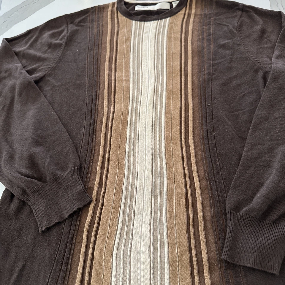 Vintage Perry Ellis Men’s Pullover Sweater Brown Size Large 70s Style  - Image 2 of 4
