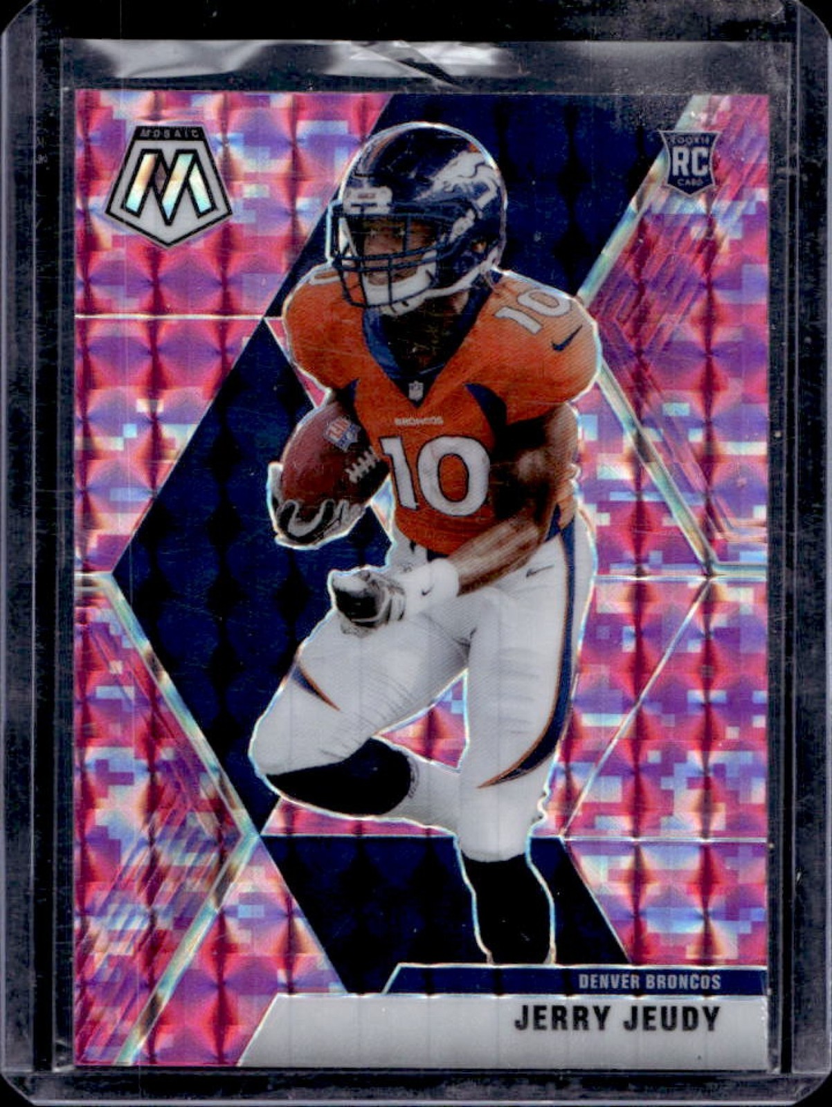 2020 Mosaic Jerry Jeudy RC Prizm Camo Pink Rookie #206 Broncos