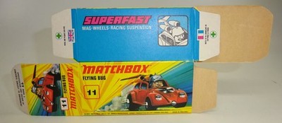 Matchbox Superfast 11B Flying Bug leere originale ''J'' Box top