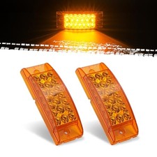 2pcs 6 Inch Side Marker Lights 21 LED trailer Turn Signal Lights 6"x2" Amber