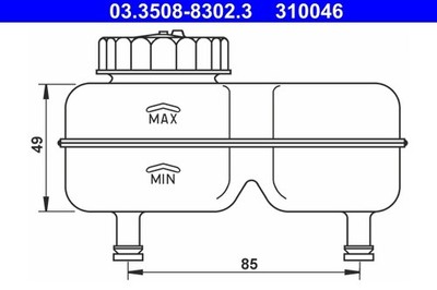 ATE 03.3508-8302.3 Expansion Tank, Brake Fluid for DAF,Opel,Vauxhall
