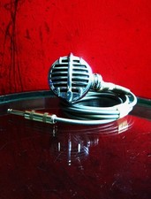 Vintage 1950's Astatic JT-30 crystal / harp microphone Hi Z w Belden cable T-3