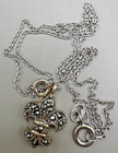 925 Sterling Silver Fleur de Lis Pendant Necklace Marcasite Style Vintage — photo 1