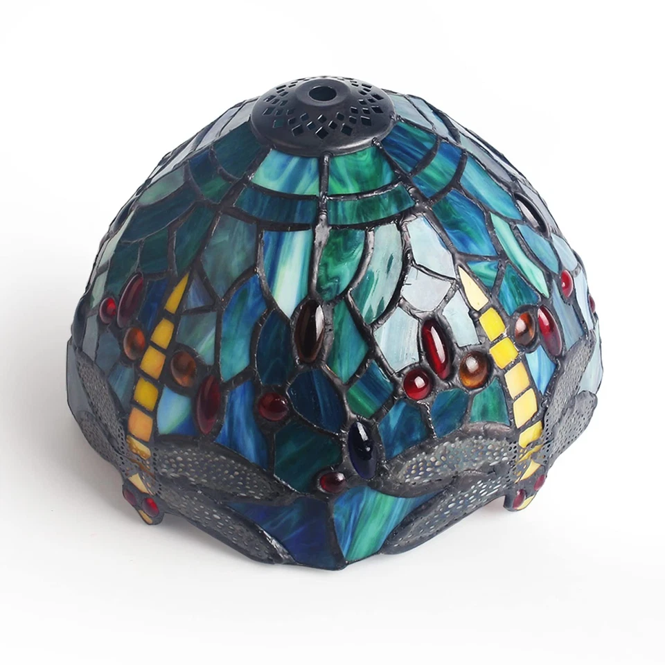 MIAOKE Lampada in stile Tiffany Lampada da comodino notte a paralume fatto a - Immagine 3 di 4