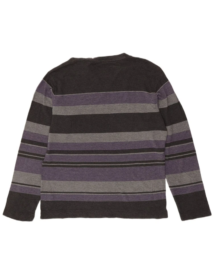 Camiseta de hombre NAUTICA manga larga grande gris a rayas algodón BB03 Foto 2 de 3