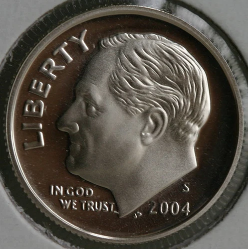 2004 S Silver Proof Roosevelt Dime Ten-Cent Coin 10c from US Mint Proof Set