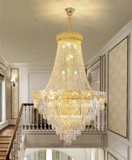Crystal Pendant Chandelier Living Room Home Light Indoor stairs Elegant Lamp