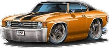 Vintage Classic 1972 Chevelle SS 454 Wall Decal Graphic Mancave Art Sticker NEW