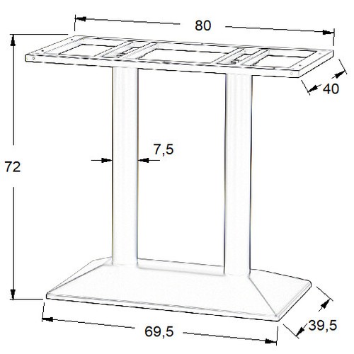Tischbasis, Basis für Tisch, für Kneipe, Restaurant, schwarz, SH-4001-2 69x39 cm - Bild 2 von 6