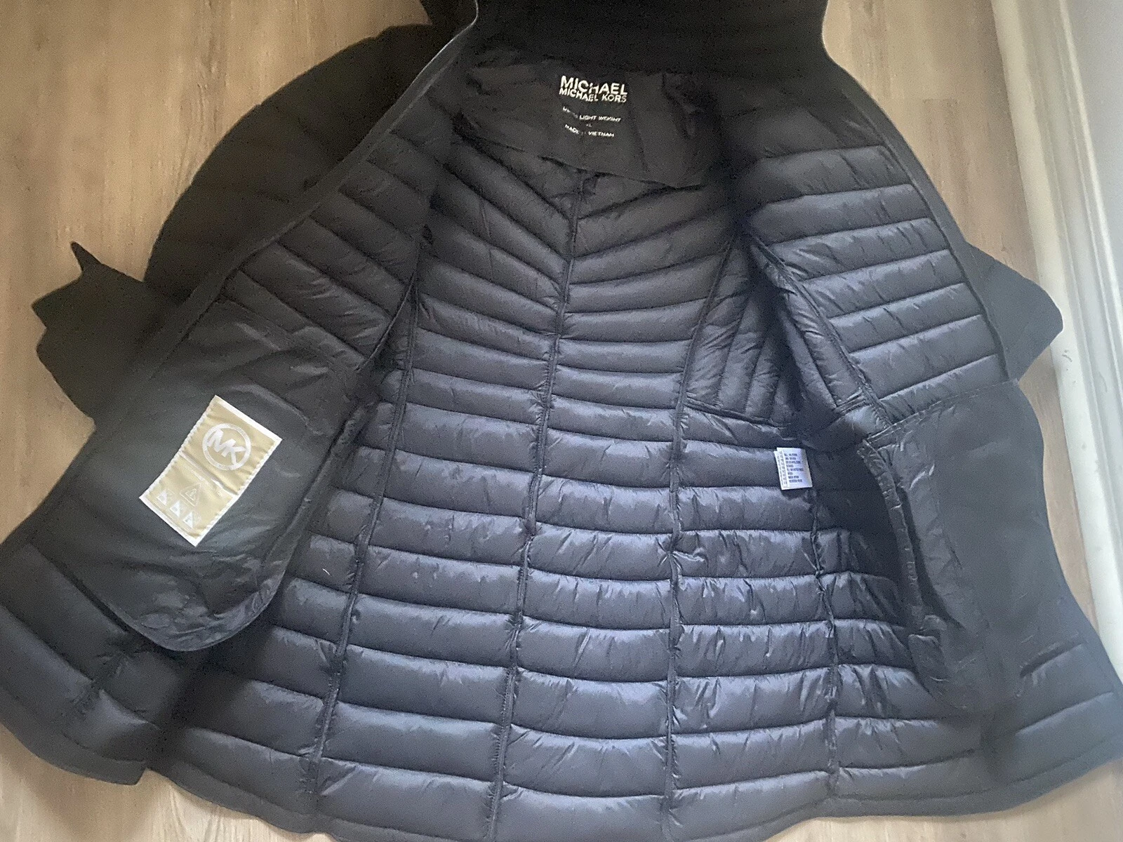Cappuccio XL Michael Kors donna nero buffer ultraleggero XL prolungato