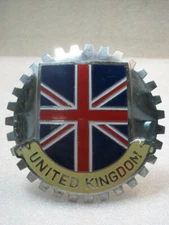 Vintage United Kingdom UK Gear Grill Badge Medallion