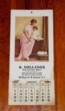 Vintage 1921 Early Vancouver BC Advertising Calendar Collidge Boot  Shoe Maker 