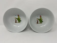 The Grinch Cereal Soup Bowls set of 2 New Christmas holiday 6” diameter dip bowl