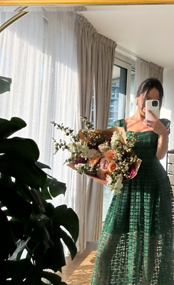 Self-Portrait green petal lace midi dress - UK4 | eBay UK Self-Portrait green petal lace midi dress - UK4 | eBay UK