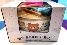 My Forest Pal Ramen Noodle Bowl Set with Chopsticks -l id & Spoon Gift, 6 in