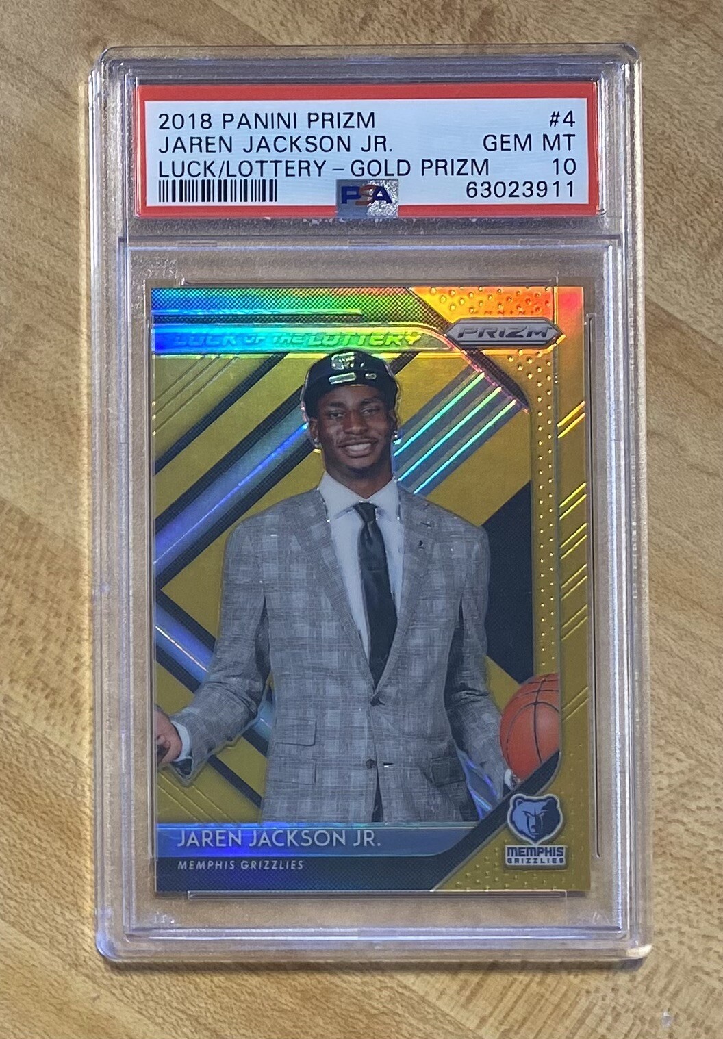 Jaren Jackson Jr RC Gold Prizm /10 PSA 10 2018 Luck Of The Lottery Rookie SSP