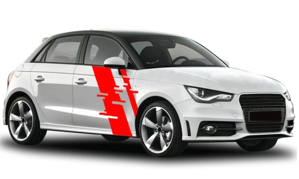 Calcomanías gráficas de coche a rayas deportivas de carreras para Audi A3 S3 RS3 puerta lateral Foto 4 de 4