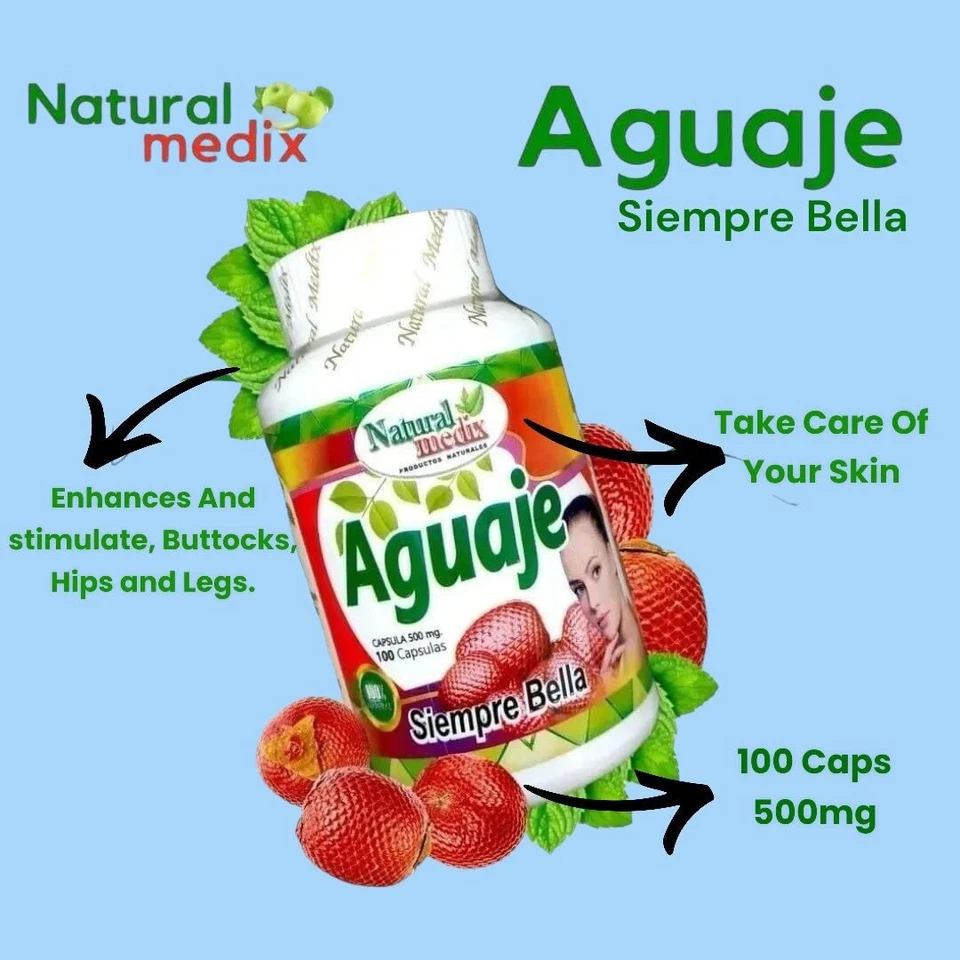 Aguaje Siempre Bella - Curvas Perfectas - Culo Más Grande - Pecho Grande - 100 Cápsulas Foto 3 de 4