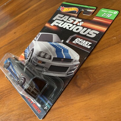 Hot Wheels Fast Furious Nissan Skyline GT-R BNR34 R34 #2/10 Series