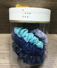 4-pack Fabric Mini Hair Twisters Scrunchies Hair Ties Gray Blue A New Day